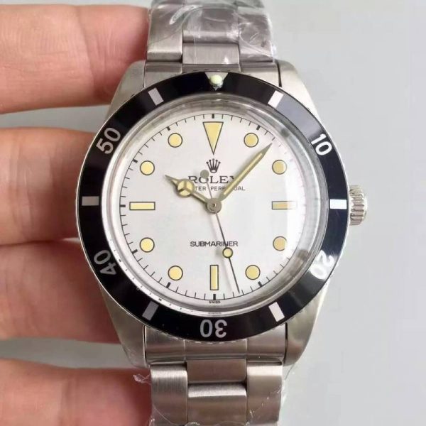 Replica Rolex Submariner 6538 Big Crown LF Stainless Steel White Dial Luxury 2836-2