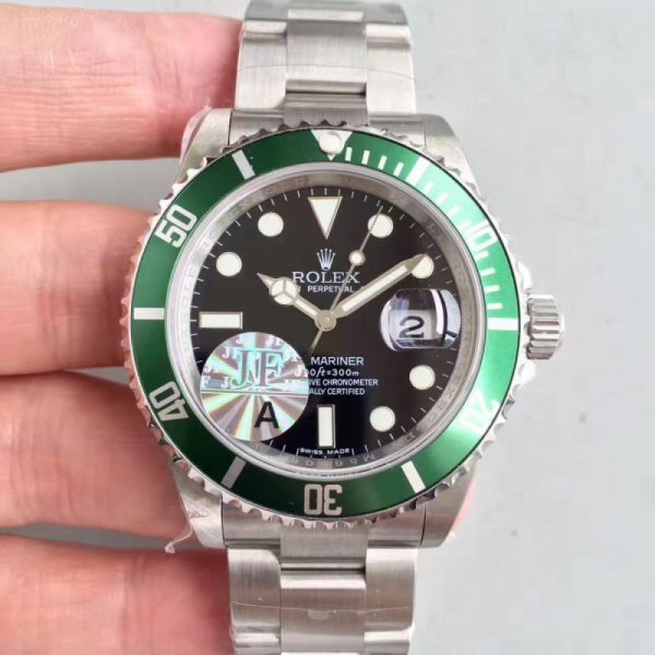 Replica Rolex Submariner Date 16610LV 50TH Anniversary JF Stainless Steel Black Dial Luxury 3135