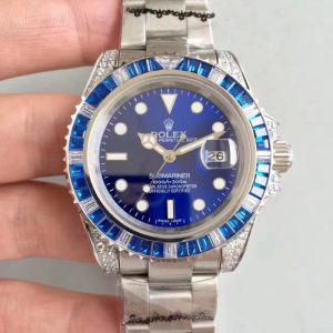 Replica Rolex Submariner Date 116619LB BP Stainless Steel & Diamonds Blue Dial Luxury 2836-2