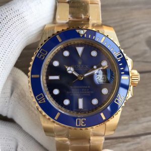 Replica Rolex Submariner Date 116618LB VR 18K Yellow Gold Wrapped Blue Dial Luxury 2836-2