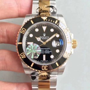 Replica Rolex Submariner Date 116613LN JF Yellow Gold & Stainless Steel Black Dial Luxury 3135