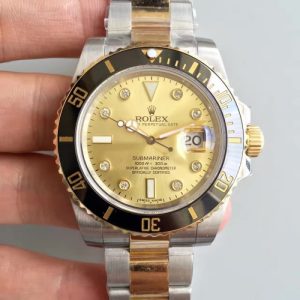Replica Rolex Submariner Date 116613LN 2018 N V7S 24K Yellow Gold Wrapped & Stainless Steel Champagne Dial Luxury 3135