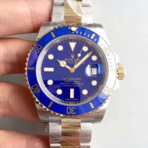 Replica Rolex Submariner Date 116613LB 2018 N V7S 24K Yellow Gold Wrapped & Stainless Steel Blue Dial Luxury 3135
