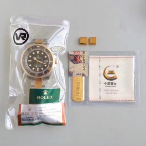 Replica Rolex Submariner Date 116613LN VR 18K Yellow Gold Wrapped & Stainless Steel Black Dial Luxury 2836-2