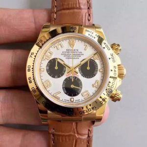 Replica Rolex Daytona Cosmograph 116518 JH Yellow Gold White Dial Luxury 4130 Run 6@SEC