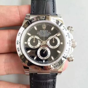 Replica Rolex Daytona Cosmograph 116520 JH Stainless Steel Black Dial Luxury 4130 Run 6@SEC
