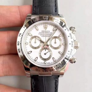 Replica Rolex Daytona Cosmograph 116520 JH Stainless Steel White Dial Luxury 4130 Run 6@SEC