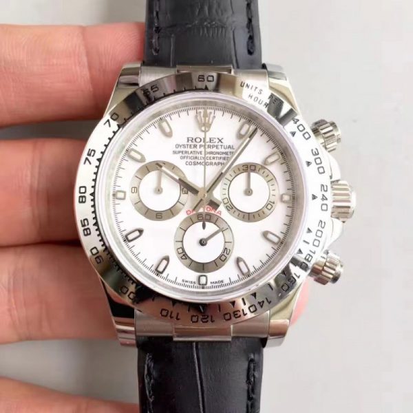 Replica Rolex Daytona Cosmograph 116520 JH Stainless Steel White Dial Luxury 4130 Run 6@SEC