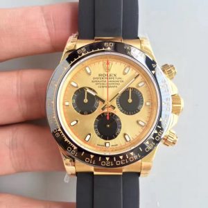 Replica Rolex Daytona Cosmograph 116518LN N Yellow Gold Champagne Dial Luxury 7750 Run 6@SEC