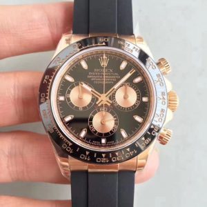 Replica Rolex Daytona Cosmograph 116515LN N Rose Gold Black Dial Luxury 7750 Run 6@SEC