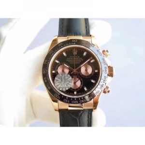Replica Rolex Daytona Cosmograph 116515LN JF Rose Gold Black Dial Luxury 7750 Run 6@SEC