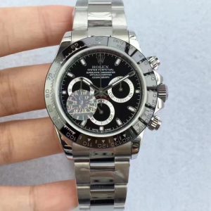 Replica Rolex Daytona Cosmograph 116500LN JF Stainless Steel Black Dial Luxury 7750 Run 6@SEC
