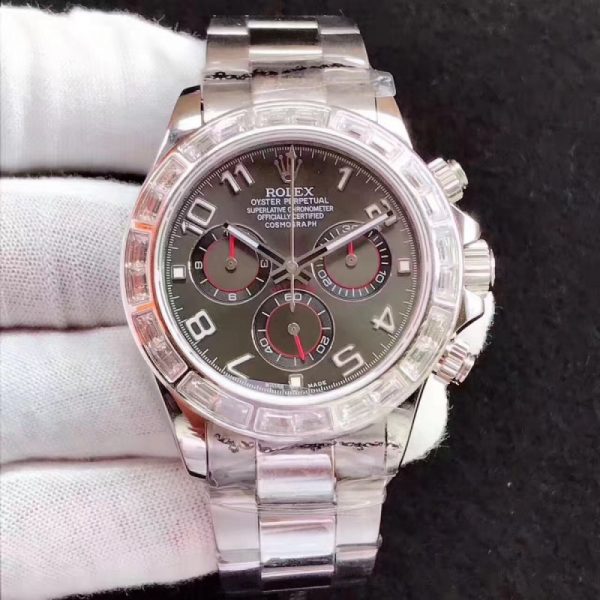 Replica Rolex Daytona Cosmograph 116599 JF Stainless Steel & Diamonds Anthracite Dial Luxury 7750 Run 6@SEC