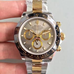 Replica Rolex Daytona Cosmograph 116519LN JH Yellow Gold & Stainless Steel Grey Dial Luxury 4130 Run 6@SEC