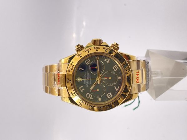 Replica Rolex Daytona Cosmograph 116508 JH Yellow Gold Blue Dial Luxury 4130 Run 6@SEC