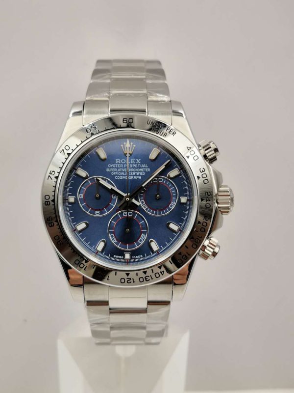 Replica Rolex Daytona Cosmograph 116509 JF Stainless Steel Blue Dial Luxury 7750 Run 6@SEC