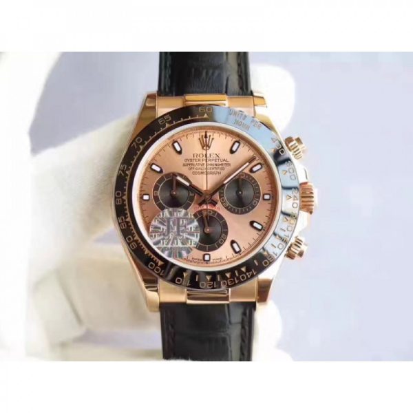 Replica Rolex Daytona Cosmograph 116515LN JF Rose Gold Rose Gold Dial Luxury 7750 Run 6@SEC