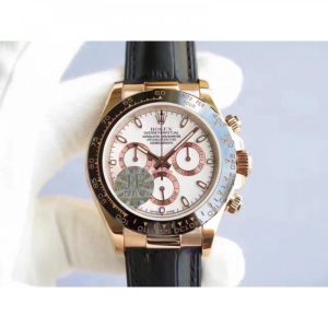 Replica Rolex Daytona Cosmograph 116515LN JF Rose Gold White Dial Luxury 7750 Run 6@SEC