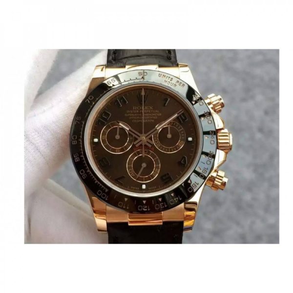 Replica Rolex Daytona Cosmograph 116515LN JH Rose Gold Brown Dial Luxury 4130 Run 6@SEC