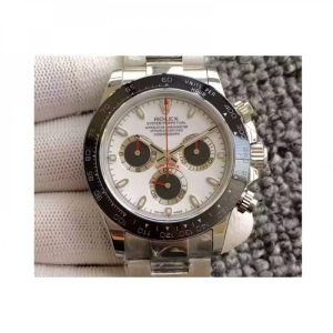 Replica Rolex Daytona Cosmograph 116500LN JH Stainless Steel White Dial & Black Subdials Luxury 4130 Run 6@SEC