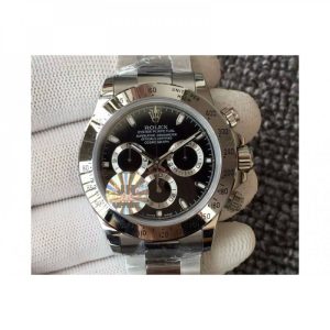 Replica Rolex Daytona Cosmograph 116520 JH Stainless Steel Black Dial Luxury 4130 Run 6@SEC