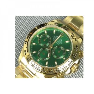 Replica Rolex Daytona Cosmograph 116528 BP Yellow Gold Green Dial Luxury 7750 Run 6@SEC