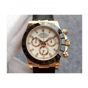 Replica Rolex Daytona Cosmograph 116515 JH Rose Gold White Dial Luxury 4130 Run 6@SEC