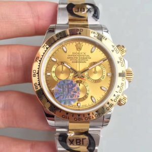 Replica Rolex Daytona Cosmograph 116503 JF Stainless Steel & Yellow Gold Champagne Dial Luxury 7750 Run 6@SEC