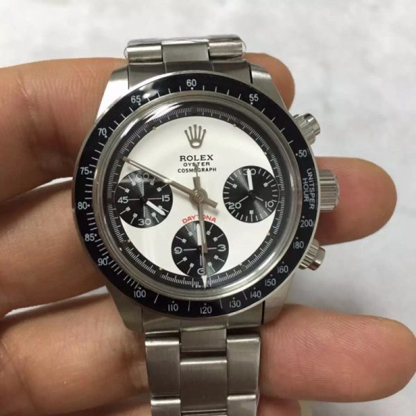 Replica Rolex Daytona Cosmograph 6263 Paul Newman Stainless Steel White Dial Luxury 7750 Run 9@SEC