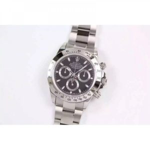 Replica Rolex Daytona Cosmograph 116520 JF Stainless Steel Black Dial Luxury 7750 Run 6@SEC
