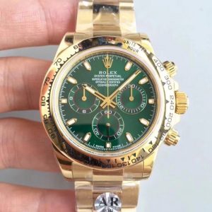 Replica Rolex Daytona Cosmograph 116508 AR Stainless Steel 904L With 18K Yellow Gold Wrapped Green Dial Luxury 4130 Run 6@SEC