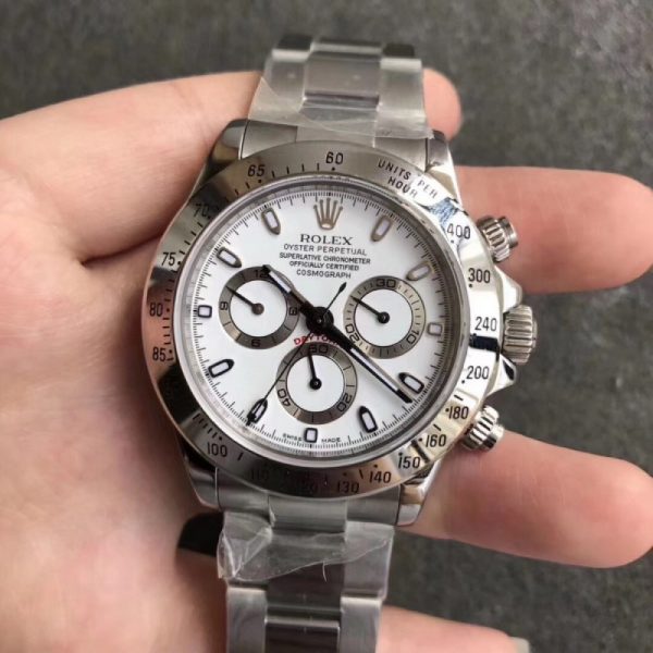 Replica Rolex Daytona Cosmograph 116520 N Stainless Steel White Dial Luxury 7750 Run 6@SEC