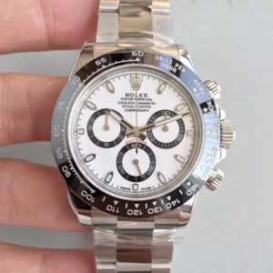 Replica Rolex Daytona Cosmograph 116500LN AR Stainless Steel 904L White Dial Luxury 4130 Run 6@SEC