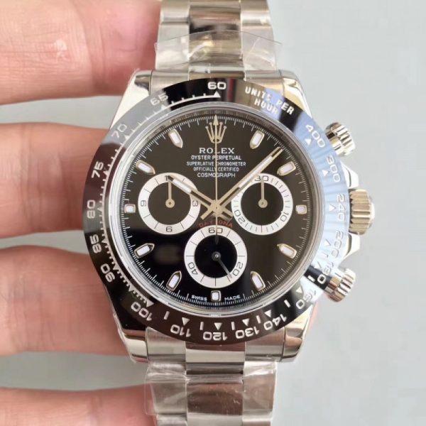Replica Rolex Daytona Cosmograph 116500LN AR Stainless Steel 904L Black Dial Luxury 4130 Run 6@SEC