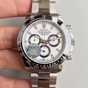 Replica Rolex Daytona Cosmograph 116500LN JF Stainless Steel White Dial Luxury 7750 Run 6@SEC