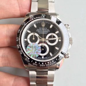 Replica Rolex Daytona Cosmograph 116500LN JF Stainless Steel Black Dial Luxury 7750 Run 6@SEC