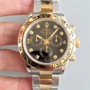 Replica Rolex Daytona Cosmograph 116503 3A 18K Yellow Gold & Stainless Steel 904L Black Dial Luxury 7750 Run 6@SEC