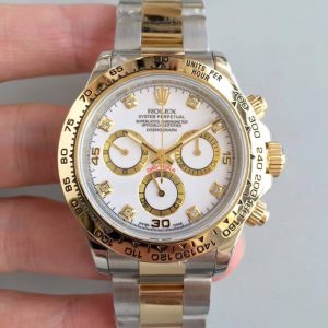 Replica Rolex Daytona Cosmograph 116503 3A 18K Yellow Gold Wrapped & Stainless Steel 904L White Dial Luxury 7750 Run 6@SEC