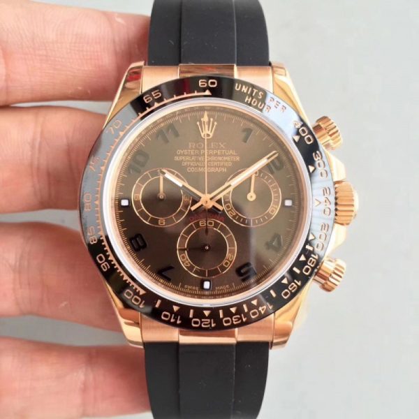 Replica Rolex Daytona Cosmograph 116515LN AR Rose Gold Chocolate Dial Luxury 4130 Run 6@SEC