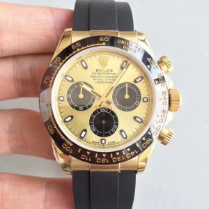 Replica Rolex Daytona Cosmograph 116518LN AR Yellow Gold Champagne Dial Luxury 4130 Run 6@SEC
