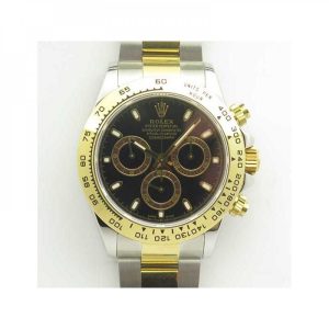 Replica Rolex Daytona Cosmograph 116503 BP Yellow Gold & Stainless Steel Black Dial Luxury 4130 Run 6@SEC