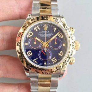 Replica Rolex Daytona Cosmograph 116503 3A 18K Yellow Gold Wrapped & Stainless Steel 904L Blue Dial Luxury 7750 Run 6@SEC