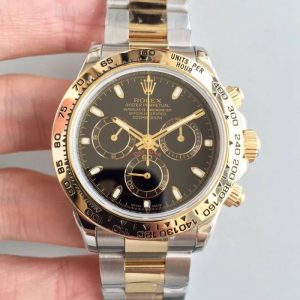 Replica Rolex Daytona Cosmograph 116503 3A 18K Yellow Gold Wrapped & Stainless Steel 904L Black Dial Luxury 7750 Run 6@SEC