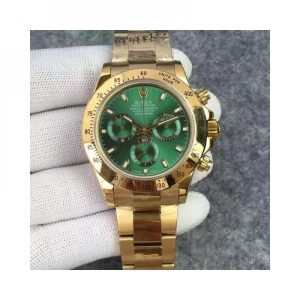 Replica Rolex Daytona Cosmograph 116508 JH Yellow Gold Green Dial Dial Luxury 4130 Run 6@SEC