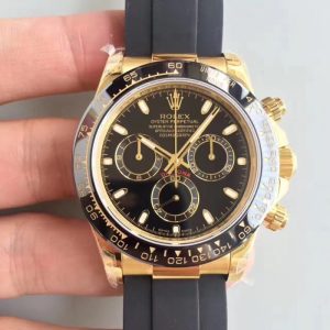 Replica Rolex Daytona Cosmograph 116518LN JH Yellow Gold Black Dial Luxury 4130 Run 6@SEC