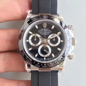Replica Rolex Daytona Cosmograph 116519LN JH Stainless Steel Black Dial Luxury 4130 Run 6@SEC