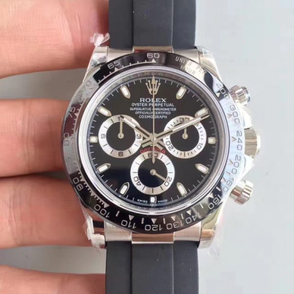 Replica Rolex Daytona Cosmograph 116519LN JH Stainless Steel Black Dial Luxury 4130 Run 6@SEC