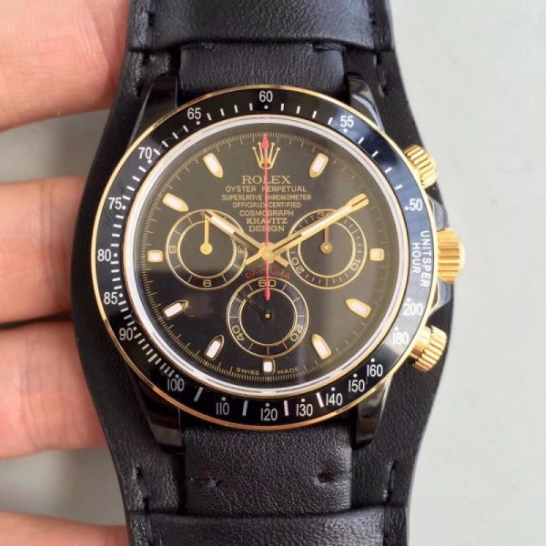 Replica Rolex Daytona Cosmograph Kravitz Design LK 01 RL Ceramic Black Dial Luxury 4130 Run 6@SEC