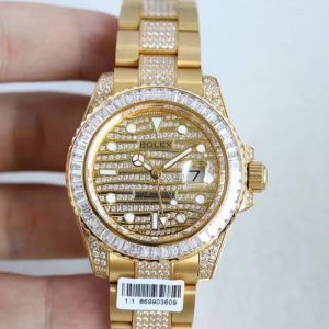 Replica Rolex GMT-Master II 116769 WT Yellow Gold & Diamonds Diamond Dial Luxury 2836-2
