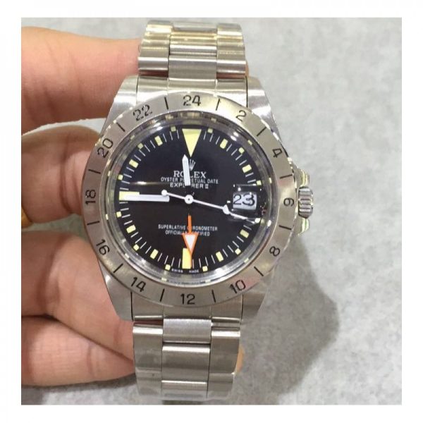 Replica Rolex Explorer II 1655 Steve McQueen LF Stainless Steel Black Dial Luxury 2836-2